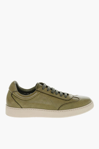 Low-top Deerskin Sneakers with Rubber Sole
