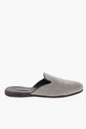 Slippers Flat il Lana Vergine con Suola in Suede