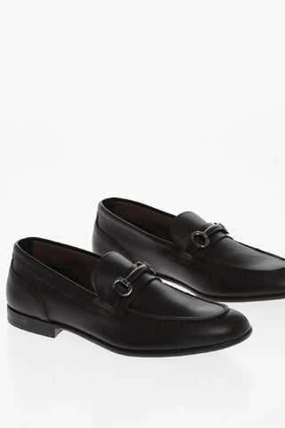 CC COLLECTION Mocassini in Pelle Martellata con Morsetto