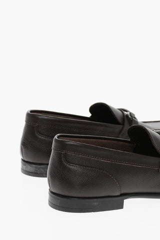 CC COLLECTION Mocassini in Pelle Martellata con Morsetto