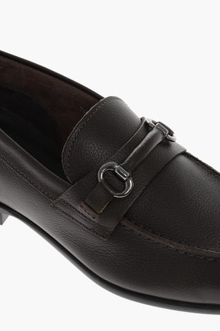 CC COLLECTION Mocassini in Pelle Martellata con Morsetto