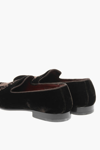 Mocassini in Velour EMBLEM con Logo Ricamato