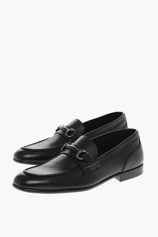 CC COLLECTION Mocassini in Pelle Martellata con Morsetto