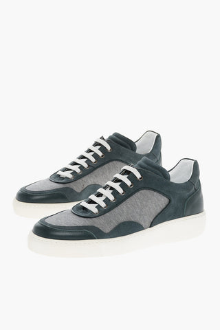 Sneakers Bicolore in Tessuto con Suola in Gomma