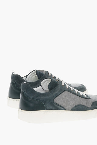 Sneakers Bicolore in Tessuto con Suola in Gomma