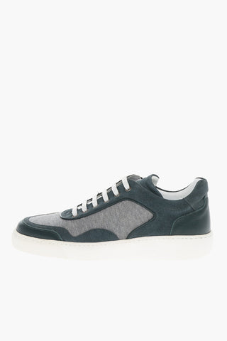 Sneakers Bicolore in Tessuto con Suola in Gomma