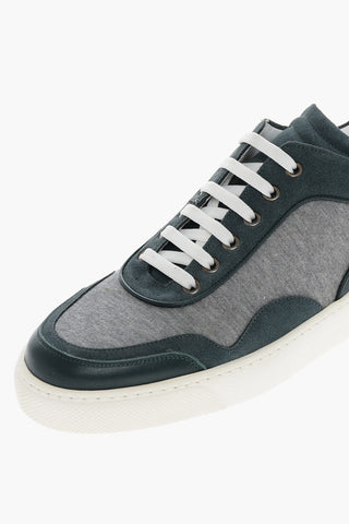 Sneakers Bicolore in Tessuto con Suola in Gomma
