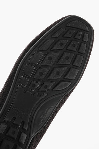 Woven Suede Penny Loafers with Rubber Sole
