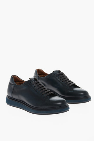 Lace-up Low-top Sneakers with Ton sur Ton Sole