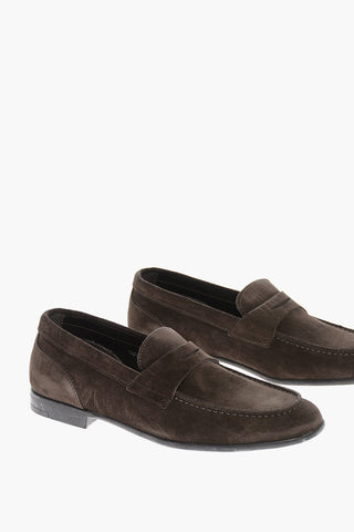 CC COLLECTION Suede Penny Loafers with Rubber Sole