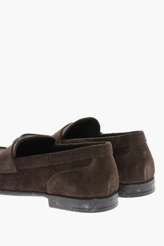 CC COLLECTION Suede Penny Loafers with Rubber Sole