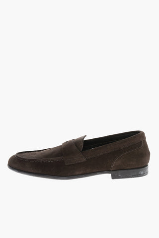 CC COLLECTION Suede Penny Loafers with Rubber Sole