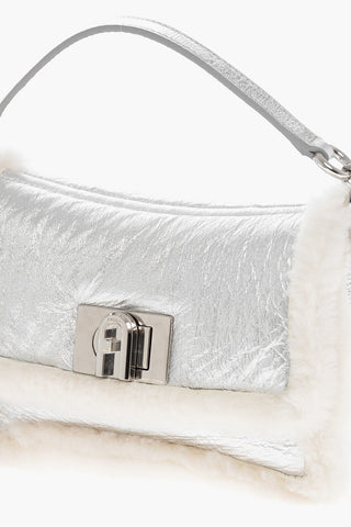 Metallic Leather 1927 Crossbody Bag with Fur Inner