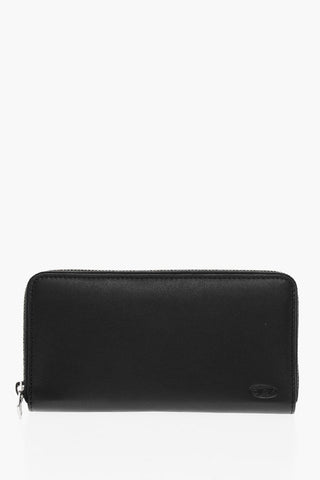 Leather Continental Wallet with Zip Closure