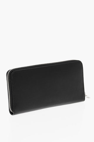 Leather Continental Wallet with Zip Closure