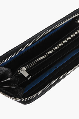 Leather Continental Wallet with Zip Closure