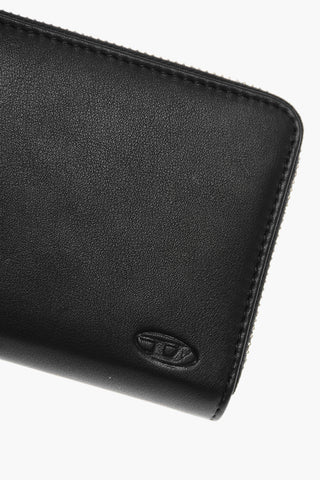 Leather Continental Wallet with Zip Closure