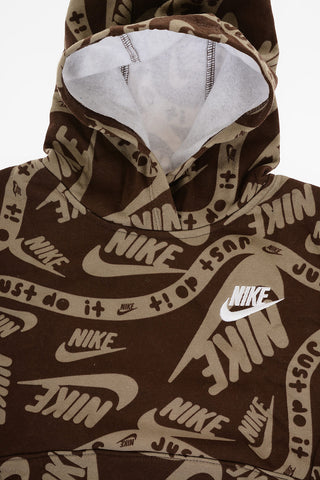 Zweifarbiger Hoodie mit All-Over-Logo