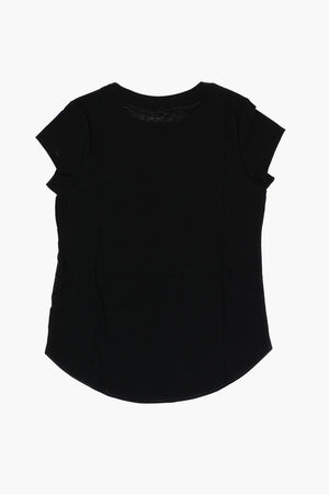 Unifarbenes Rundhals-T-Shirt mit Glitzerlogo