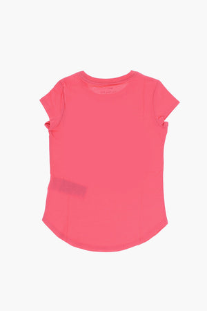 Unifarbenes Rundhals-T-Shirt mit Glitzerlogo