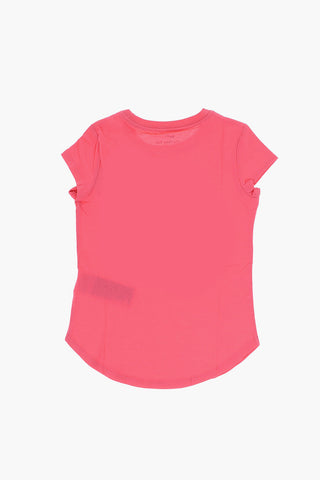 Unifarbenes Rundhals-T-Shirt mit Glitzerlogo