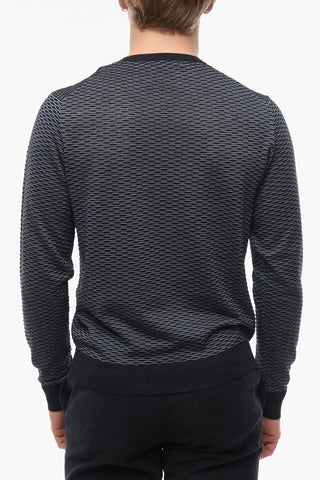 PURE KNITWEAR Crew Neck Silk Blend Sweater