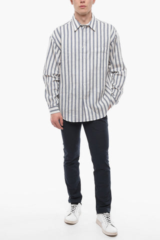 Striped Linen Blend LUAN J Shirt with Breast Pocket