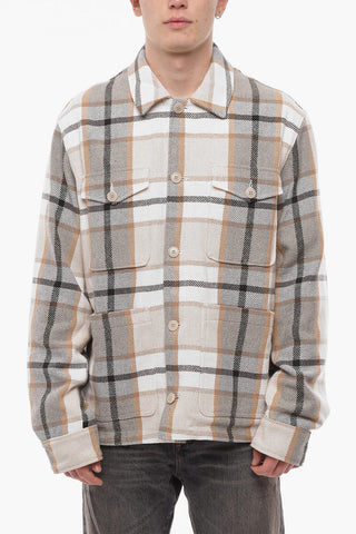 Plaid Motif PLUM Utility Overshirt