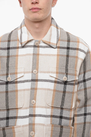 Plaid Motif PLUM Utility Overshirt