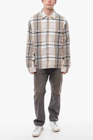 Plaid Motif PLUM Utility Overshirt