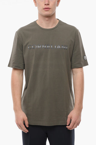 Crew Neck Printed Logo Stretch Cotton T-Shirt