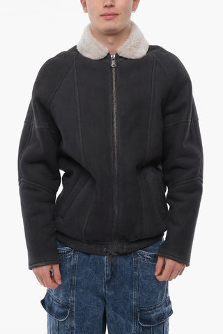 Front Zipped Shearling Coat