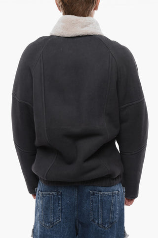 Front Zipped Shearling Coat