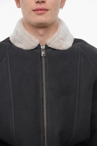Front Zipped Shearling Coat