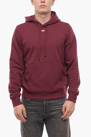 Felpa S-GINN UNISEX in Tinta unita con Logo Patch e Cappuccio