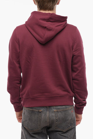 Felpa S-GINN UNISEX in Tinta unita con Logo Patch e Cappuccio