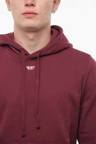Felpa S-GINN UNISEX in Tinta unita con Logo Patch e Cappuccio