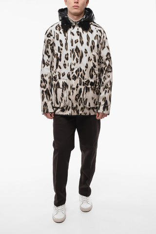 BARBOUR Removable Padding Animal Patterned Down Jacket