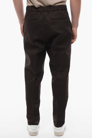 Cotton Cropped Fit Pants with Elastic Waistband