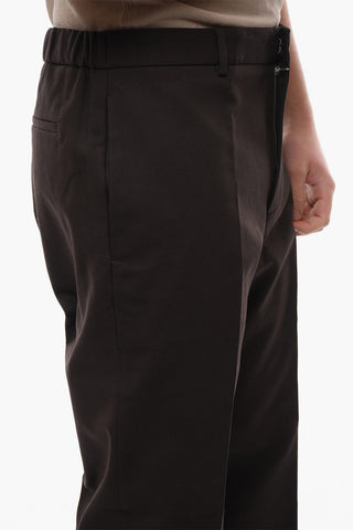 Cotton Cropped Fit Pants with Elastic Waistband