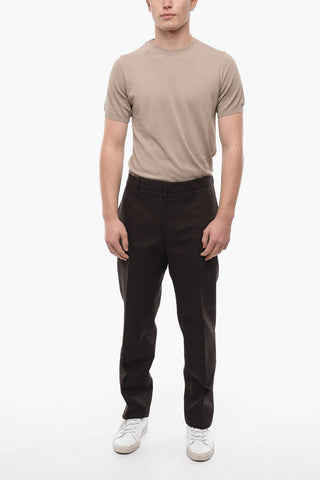 Cotton Cropped Fit Pants with Elastic Waistband