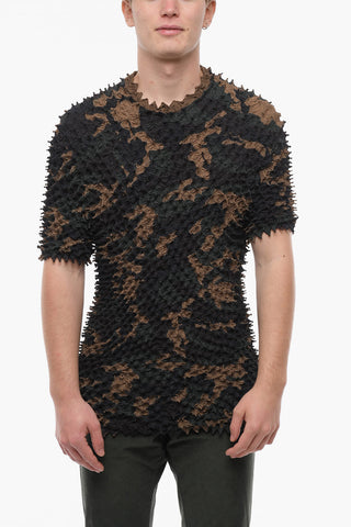STRANGEST COMFORT T-Shirt Jacquard SHIBORI con Motivo Camouflage