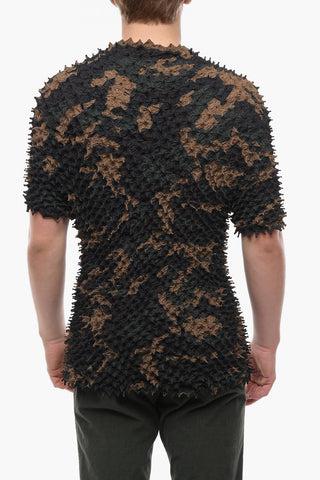 STRANGEST COMFORT T-Shirt Jacquard SHIBORI con Motivo Camouflage