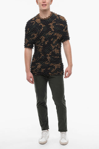 STRANGEST COMFORT T-Shirt Jacquard SHIBORI con Motivo Camouflage