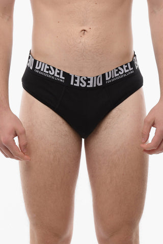 Stretch Cotton UMBR-ANDRE Briefs with Logoed Elastic Band