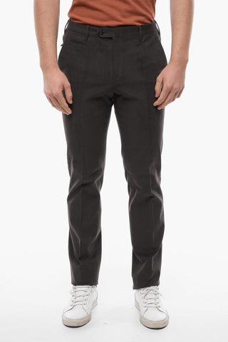 Pantaloni Chino in Cotone Stretch con Vita Regolare