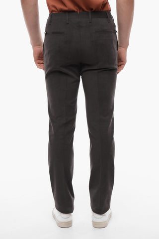 Pantaloni Chino in Cotone Stretch con Vita Regolare