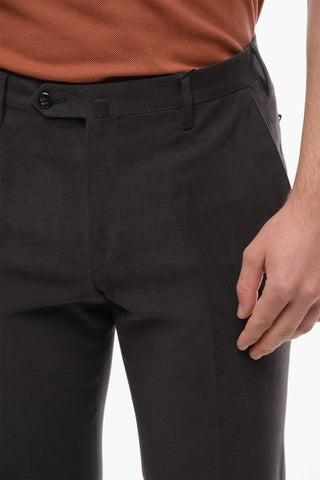 Pantaloni Chino in Cotone Stretch con Vita Regolare
