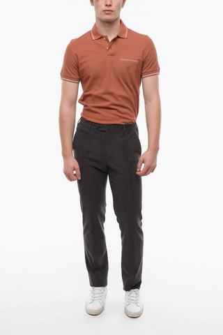 Pantaloni Chino in Cotone Stretch con Vita Regolare