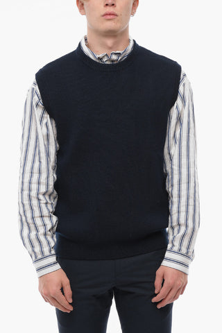 Crew-Neck Knitted Vest